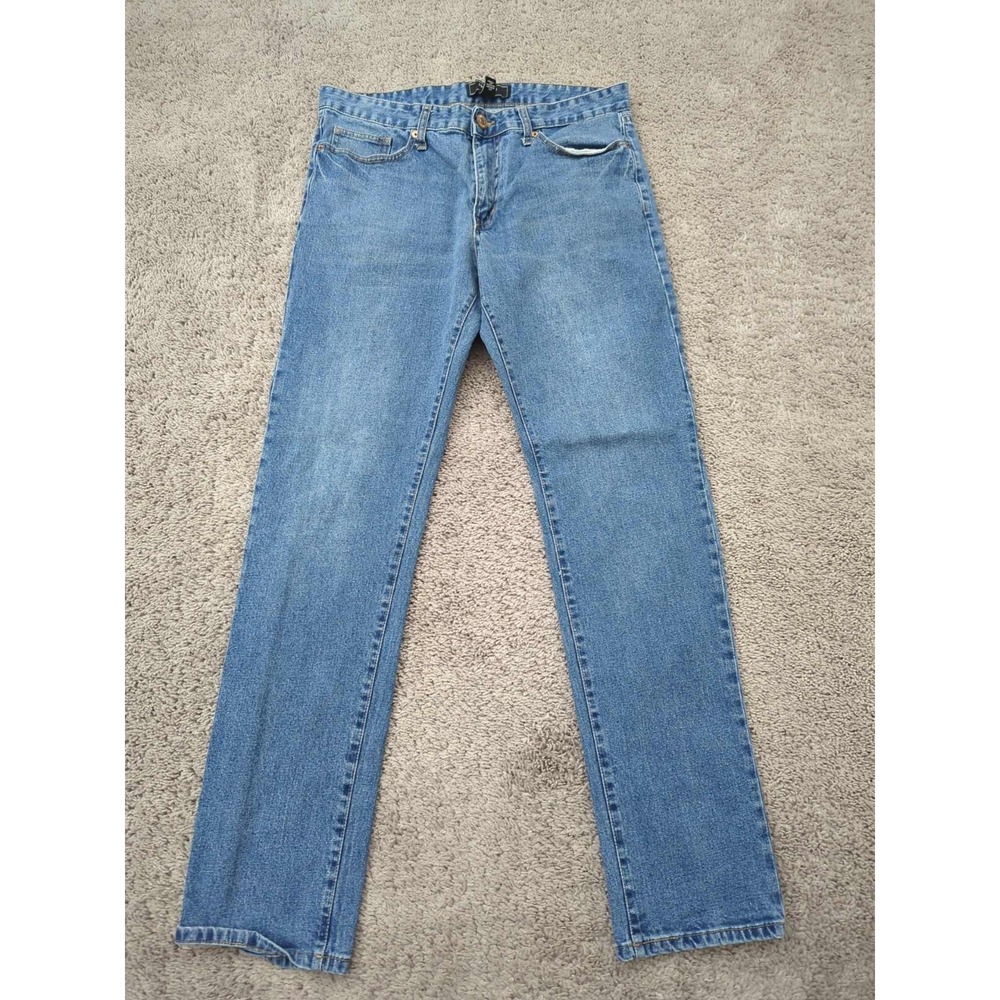 Forever 21 Jeans Mens 33x32 Blue Low Rise Slim Straight Leg Stretch 90s Casual